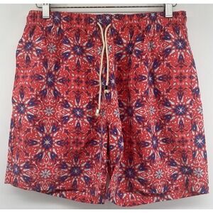 J McLaughlin Gibson Swim Trunks Mini Batik Blossom Medium Coral Purple New